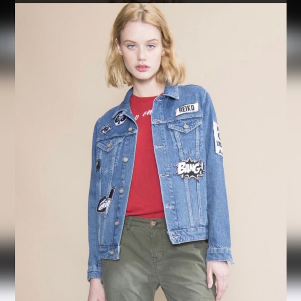 REIKO Blue Denim Jacket with Patches